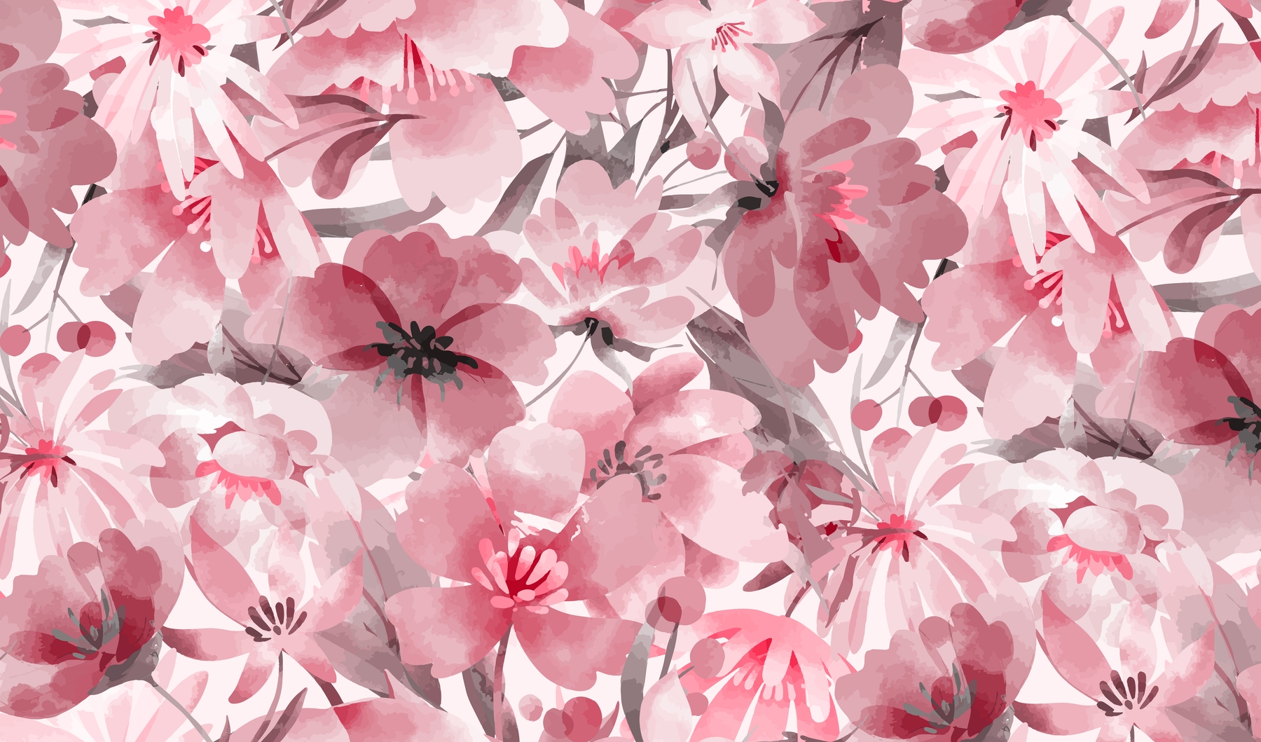 Warm Color Flower Blossoms wallpaper - Happywall