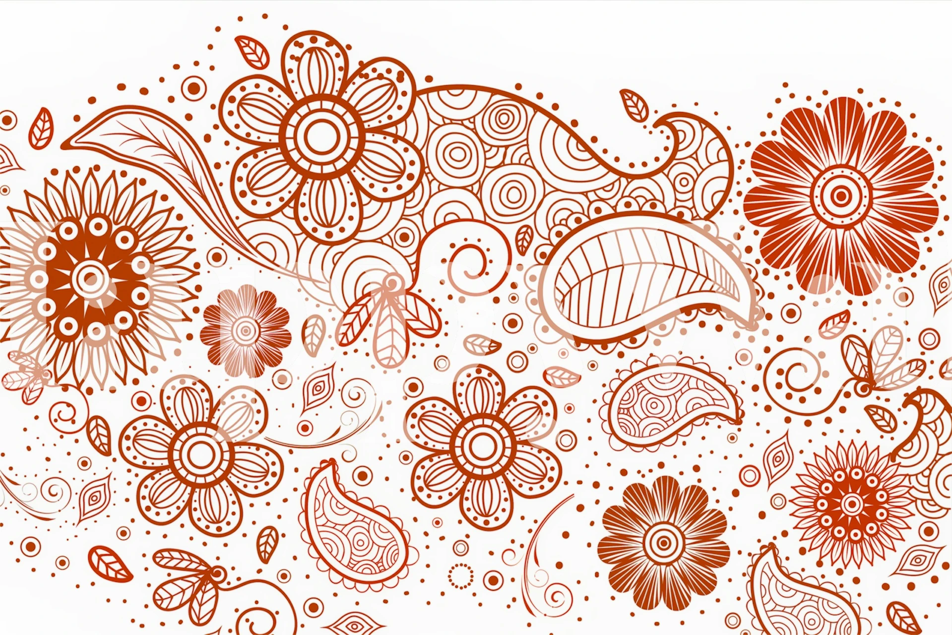 Earthy Spring Flower tapet i et rum