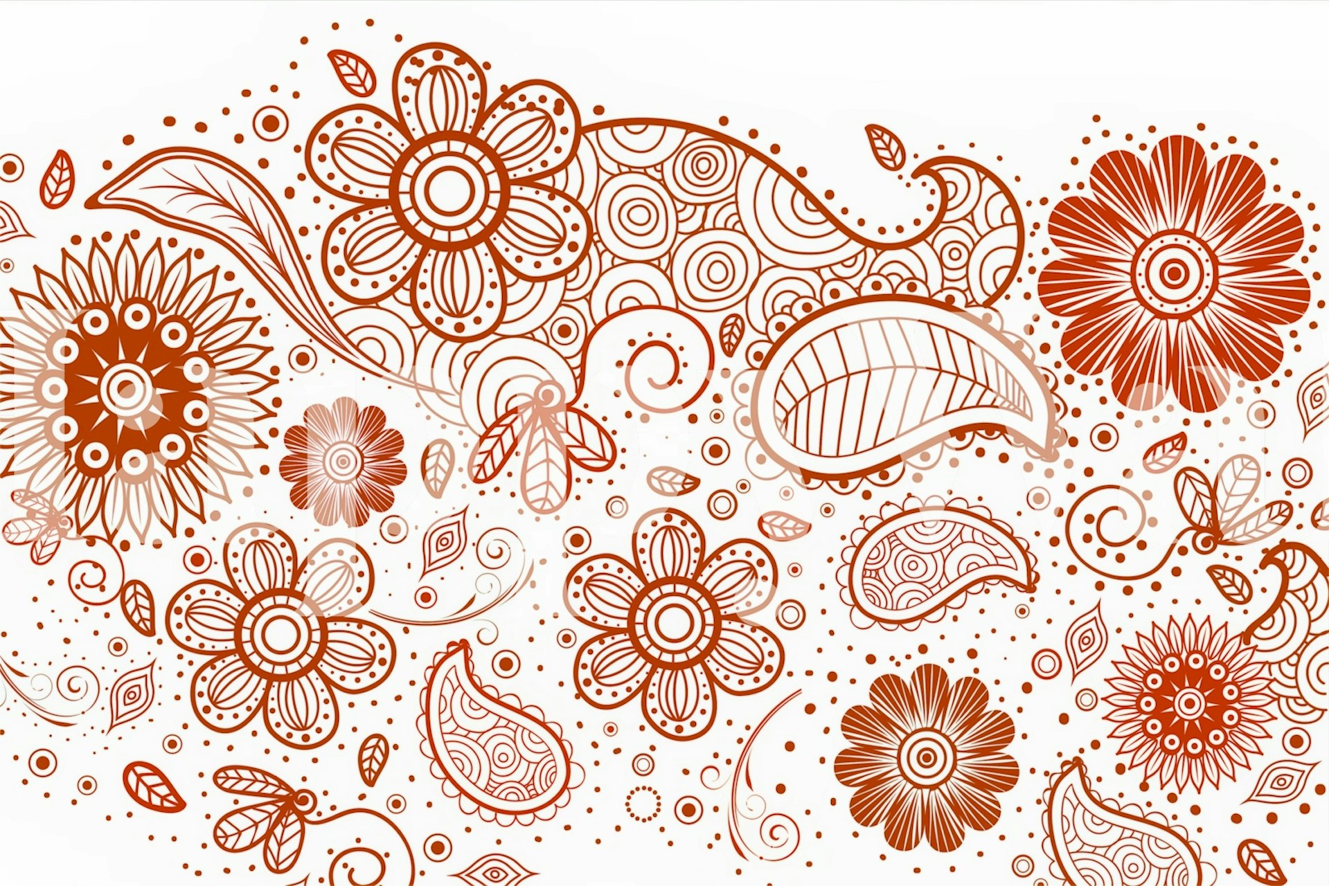 Earthy Spring Flower wallpaper in a room