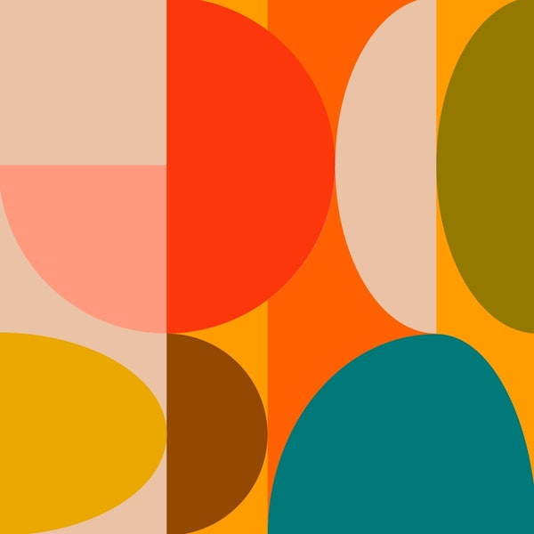 Mid Century Modern Bauhaus warm colors