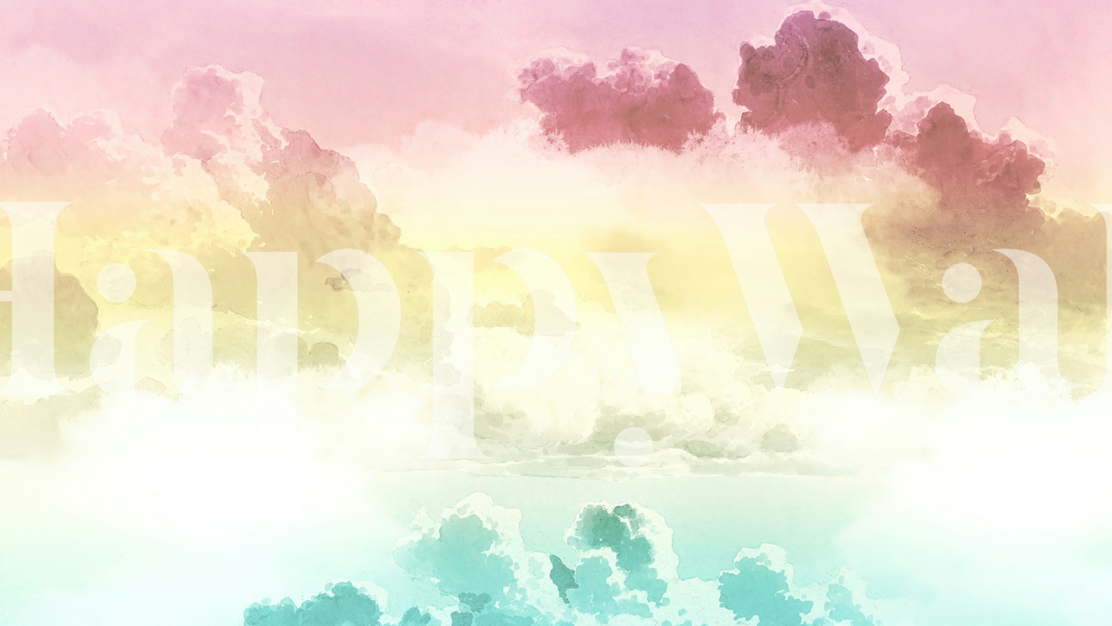 Pastel rainbow clouds in soft colors like pink, yellow, and blue wallpaper