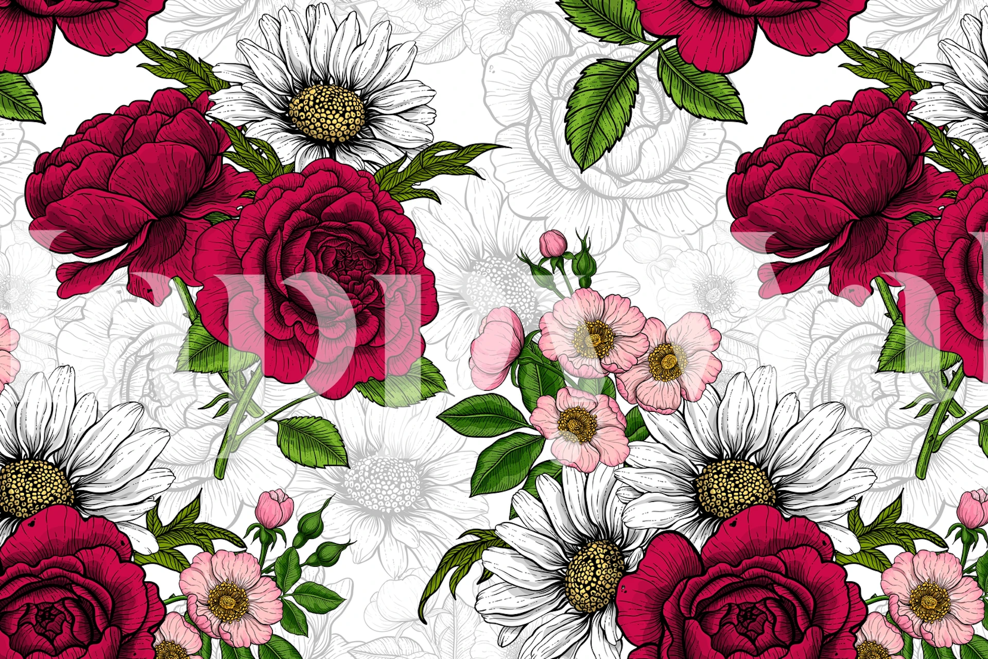 Summer bouquets 6 floral wallpaper design