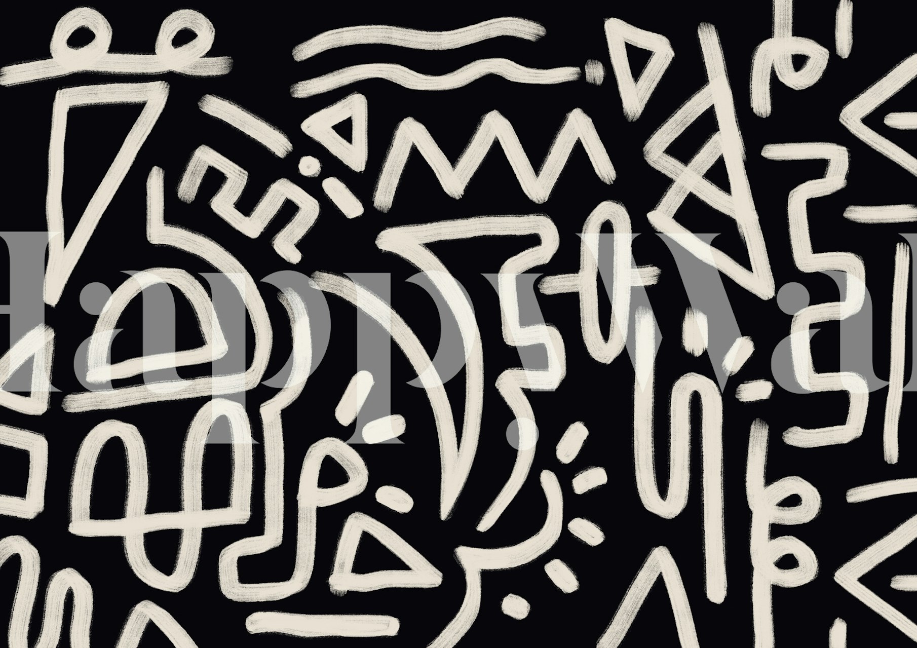 Abstract shapes and lines in black and white style wallpaper