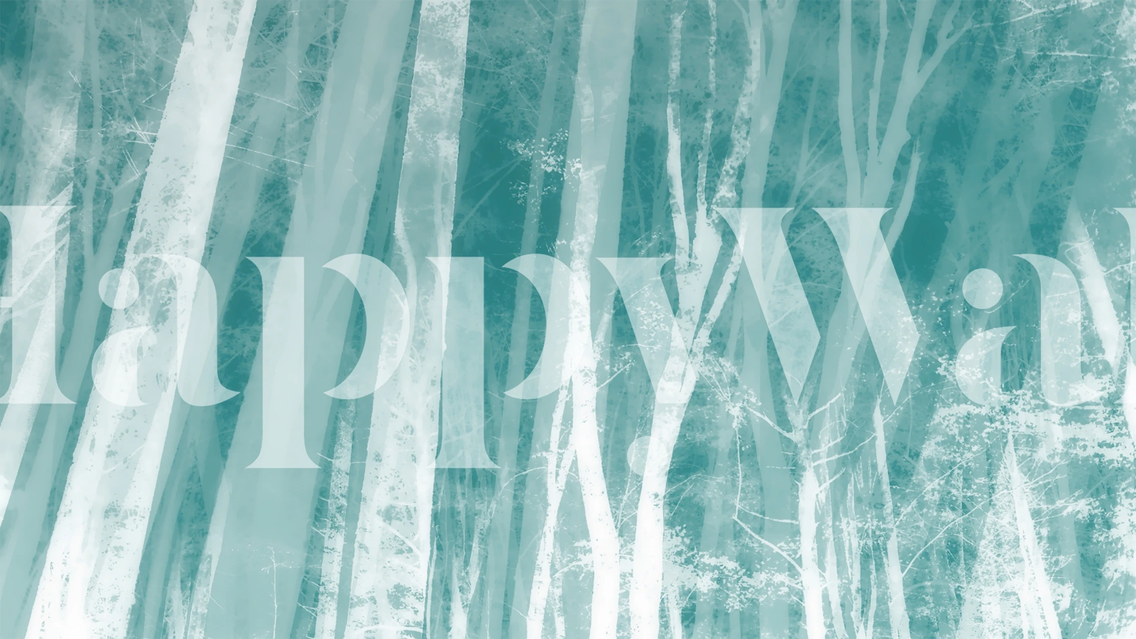 carta da parati Soft Teal Cyan Forest in una stanza