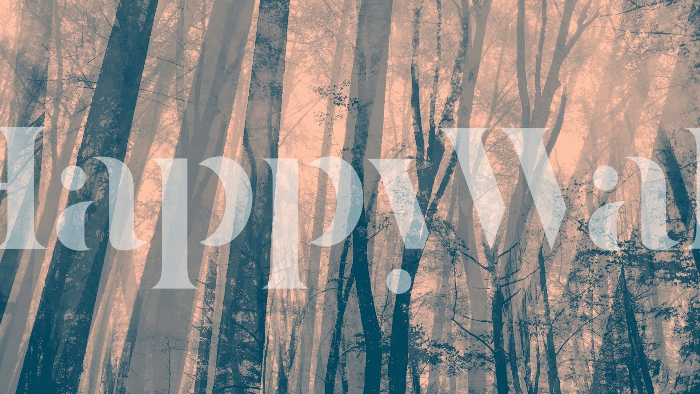 Muted color forest wall mural with soft tones and serene trees