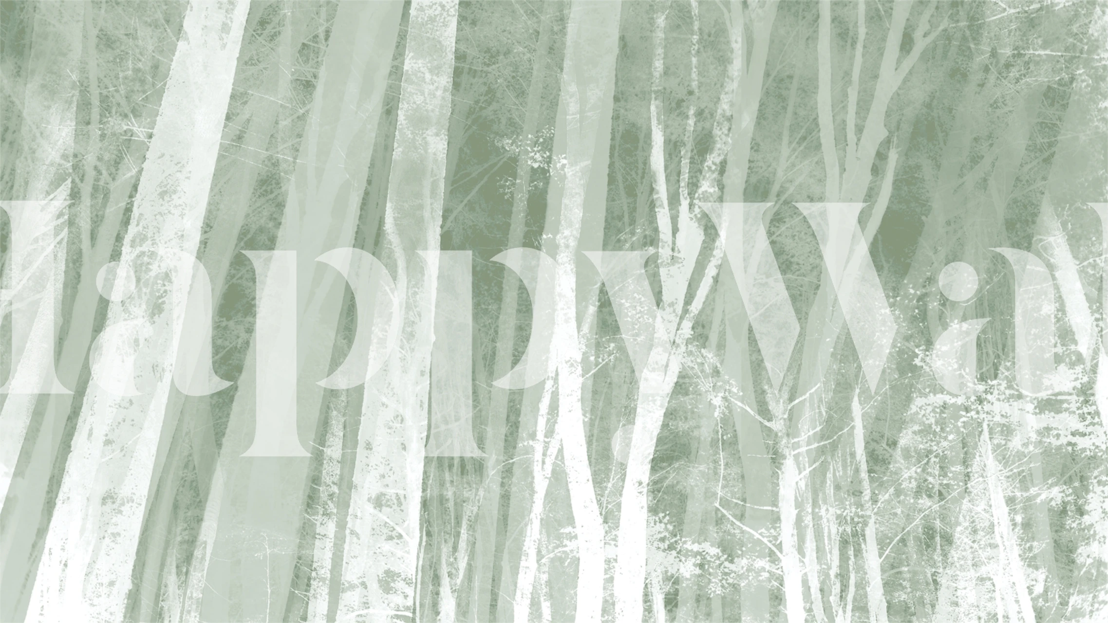 Abstract soft green and white tree wallpaper