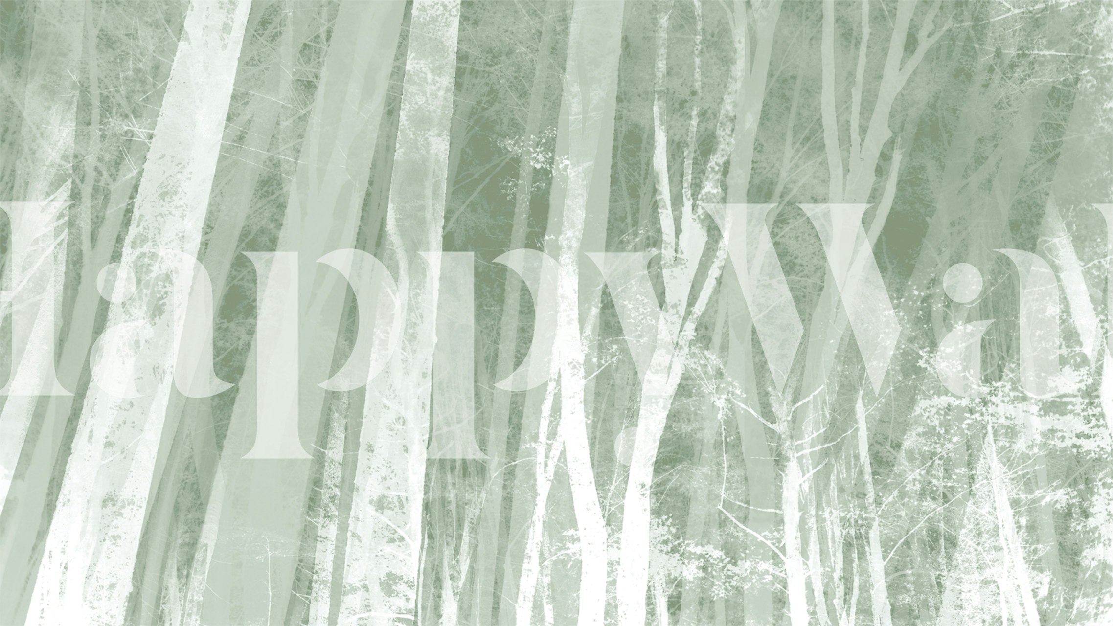 Abstract soft green and white tree wallpaper