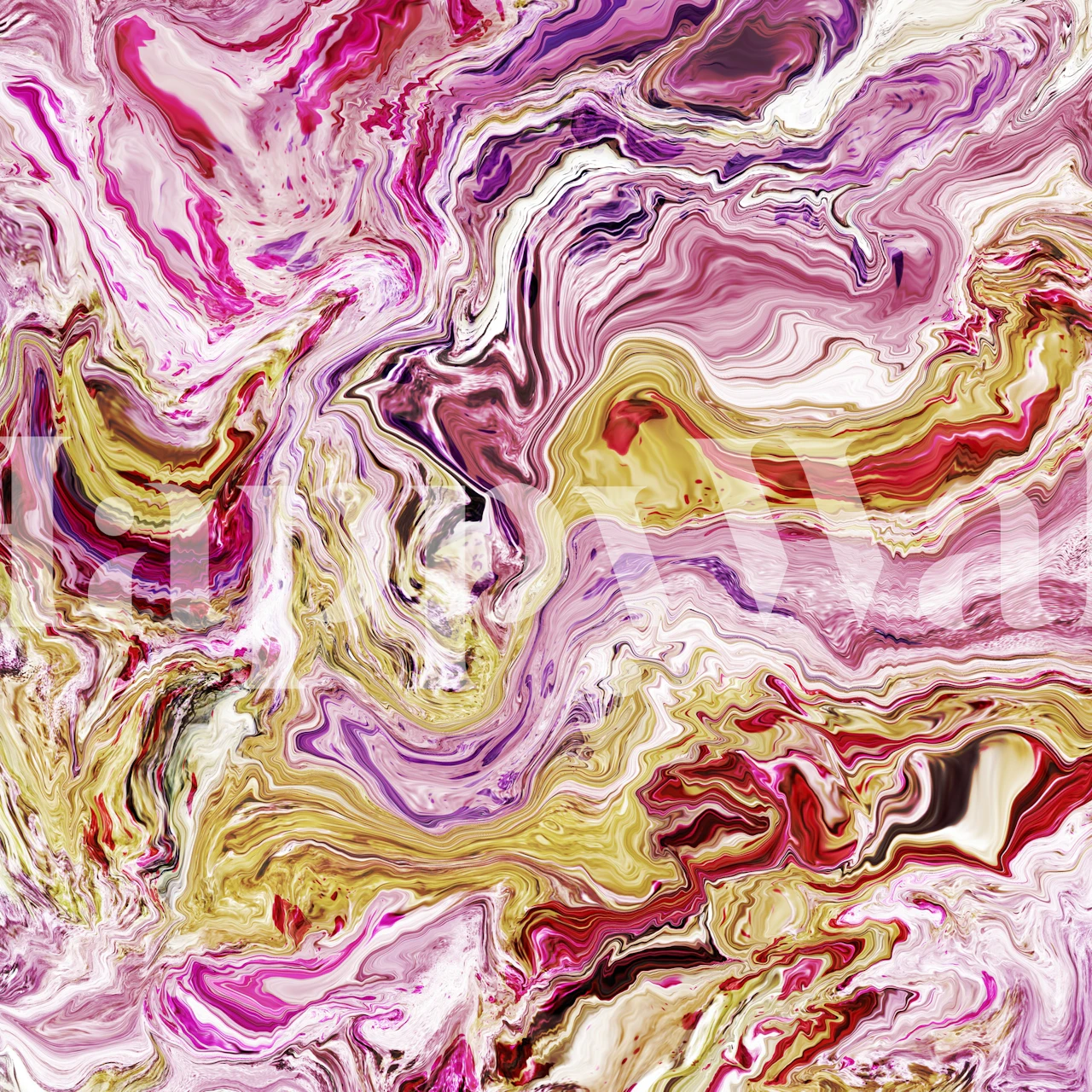 Fluid art wallpaper design in a room