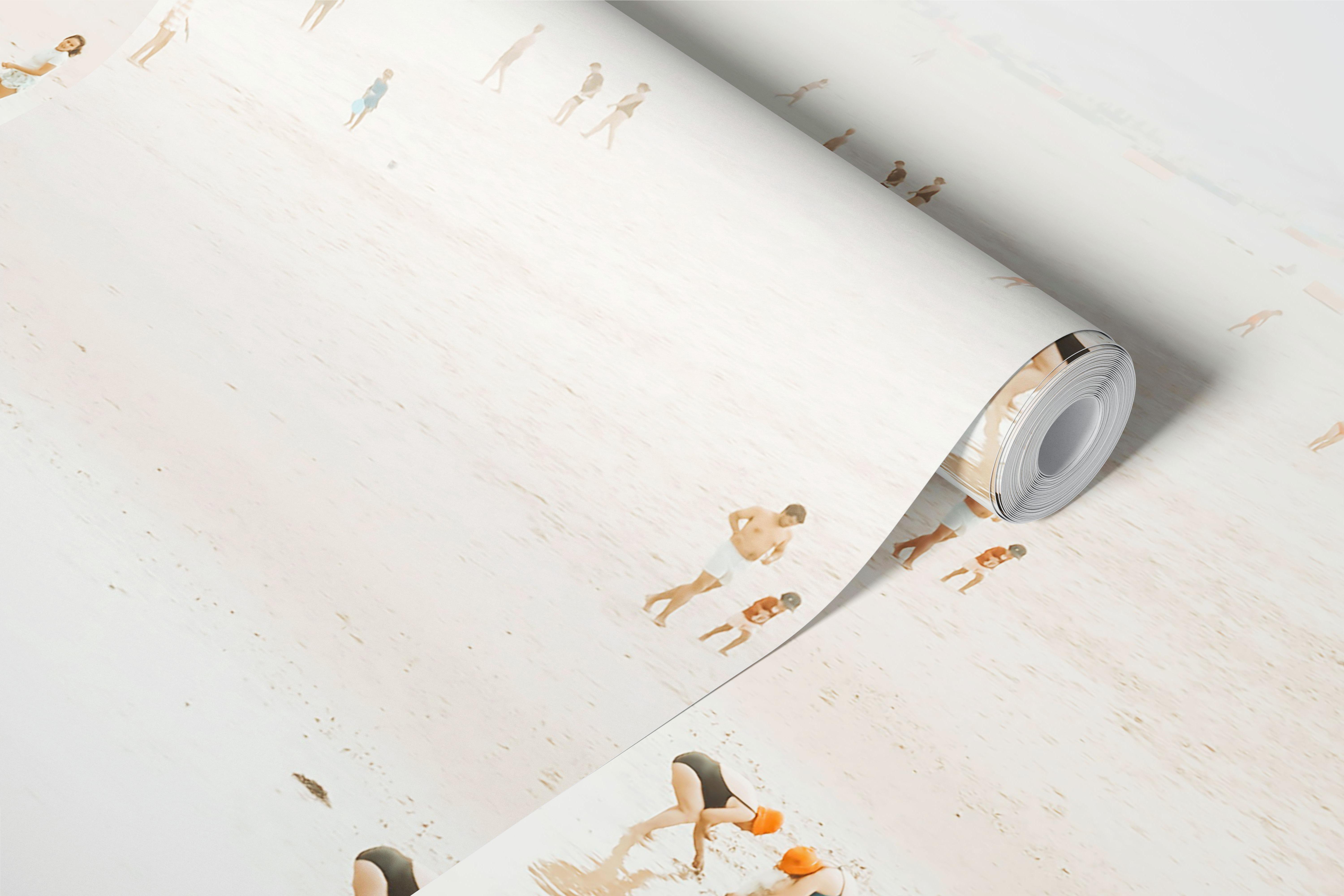 Beach wallpaper in a bright room
