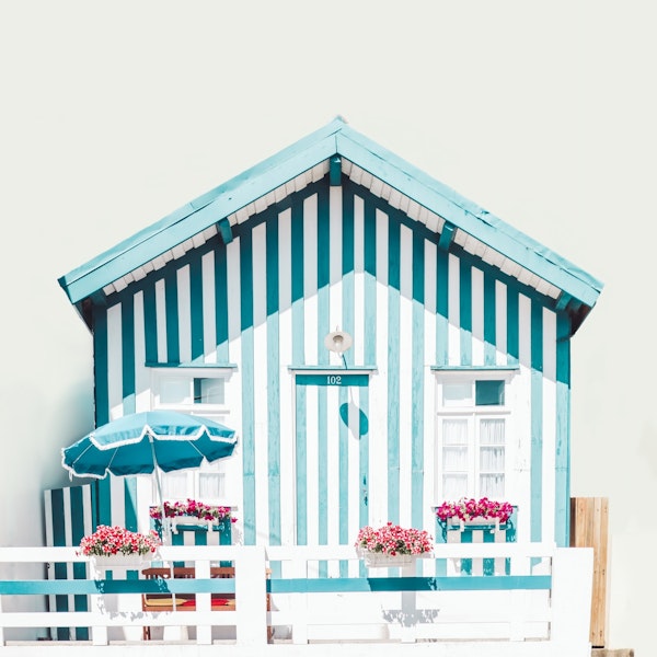 Beach House Blue White Stripes