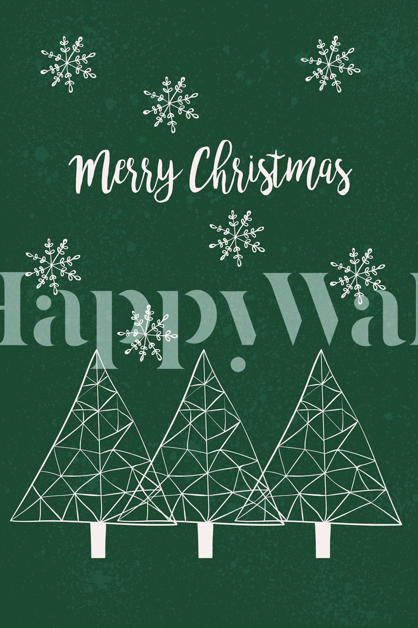 Merry Christmas Green Wanddesign