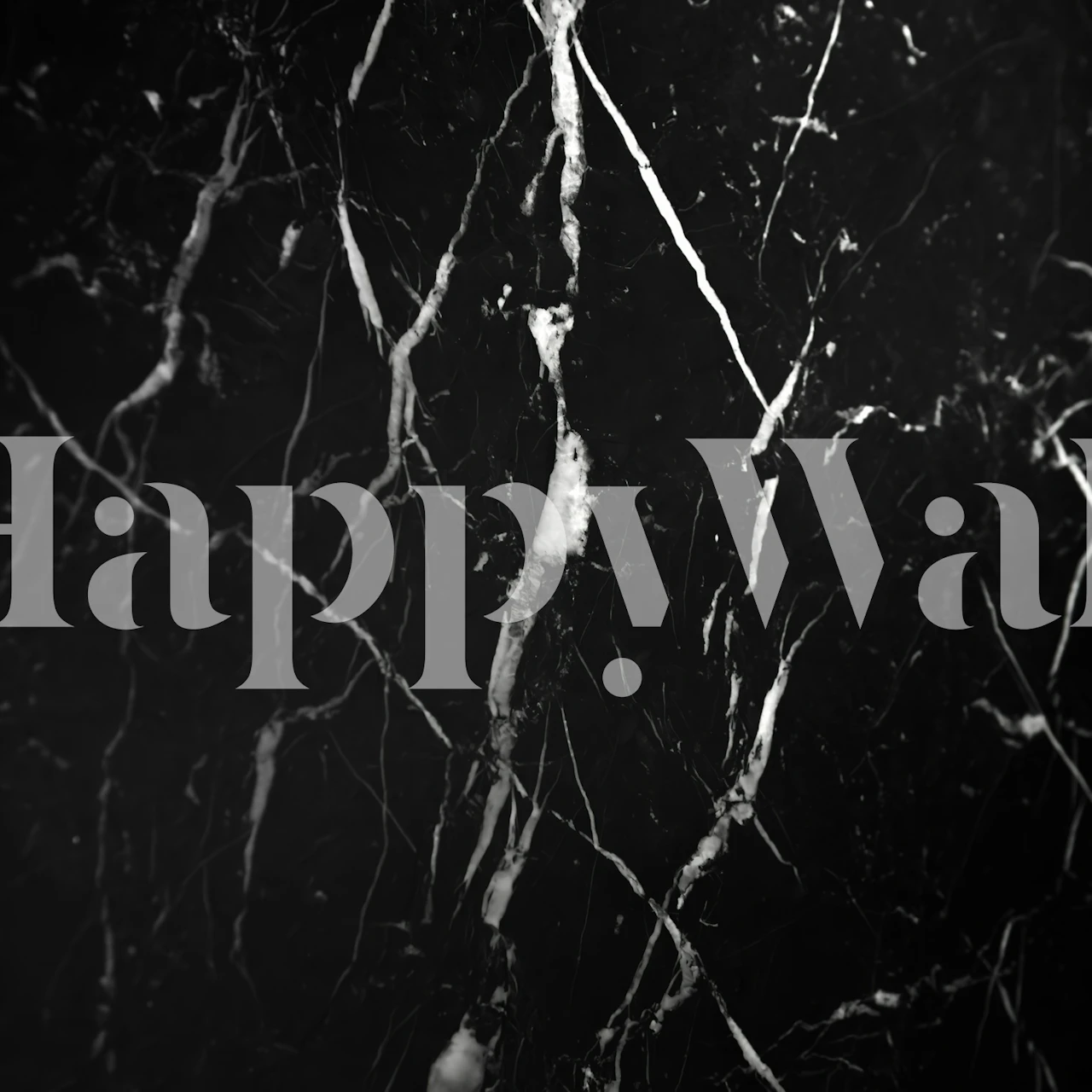 Black marble wallpaper with white veining patterns