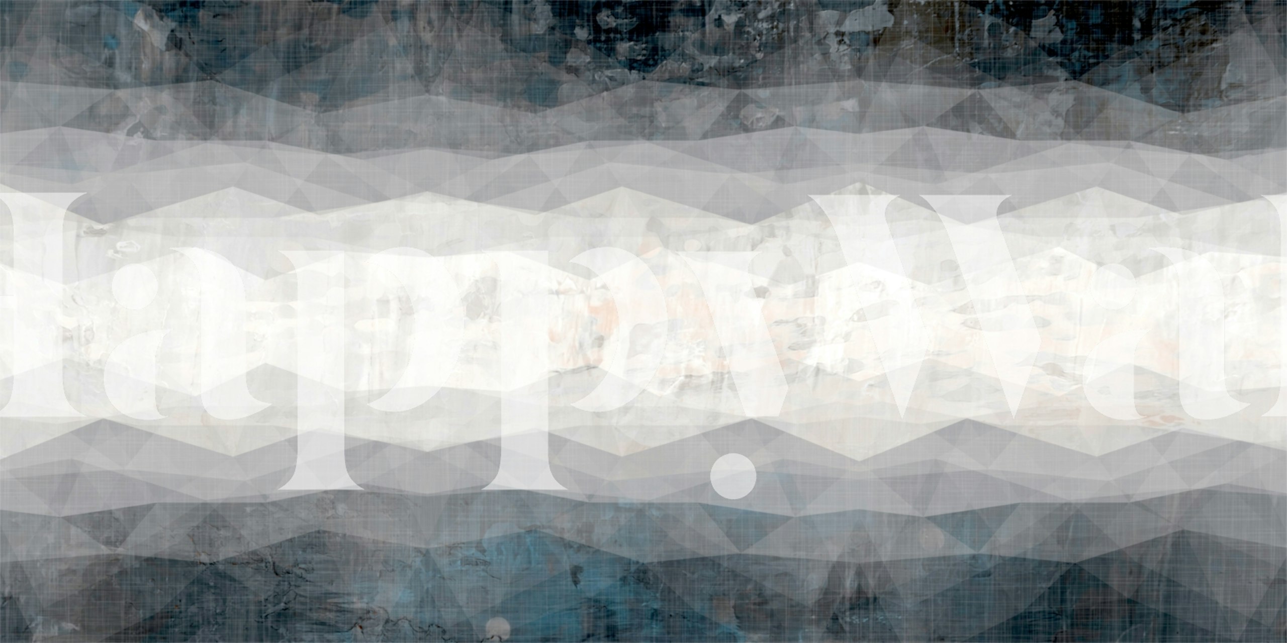 Gray Geometric Grunge Wall in een kamer