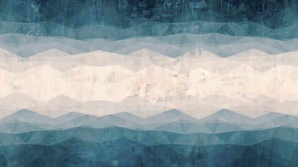 Teal Geometric Grunge Wall