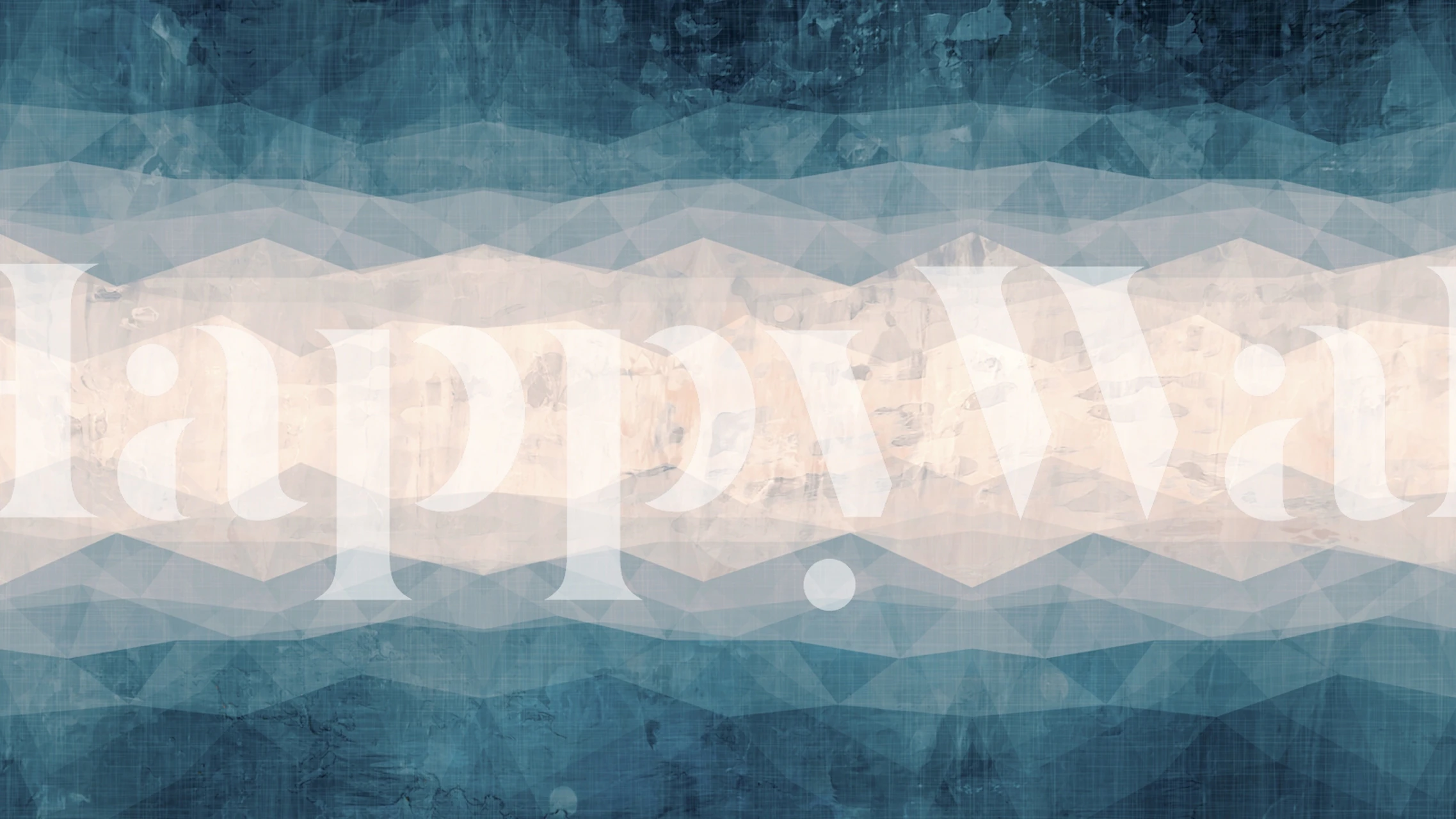 Teal geometric pattern wallpaper with soft grunge texture