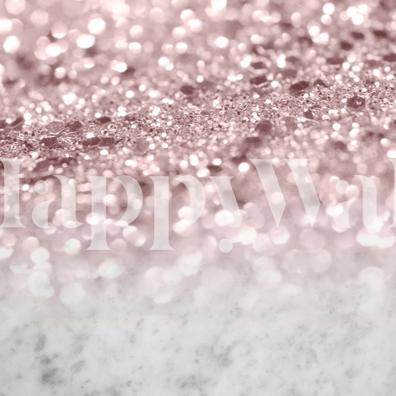 Elegante murale con glitter rosa e struttura in marmo