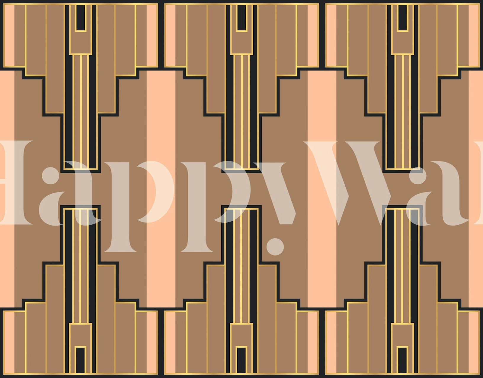 Art Deco Love Tapete in einem Zimmer