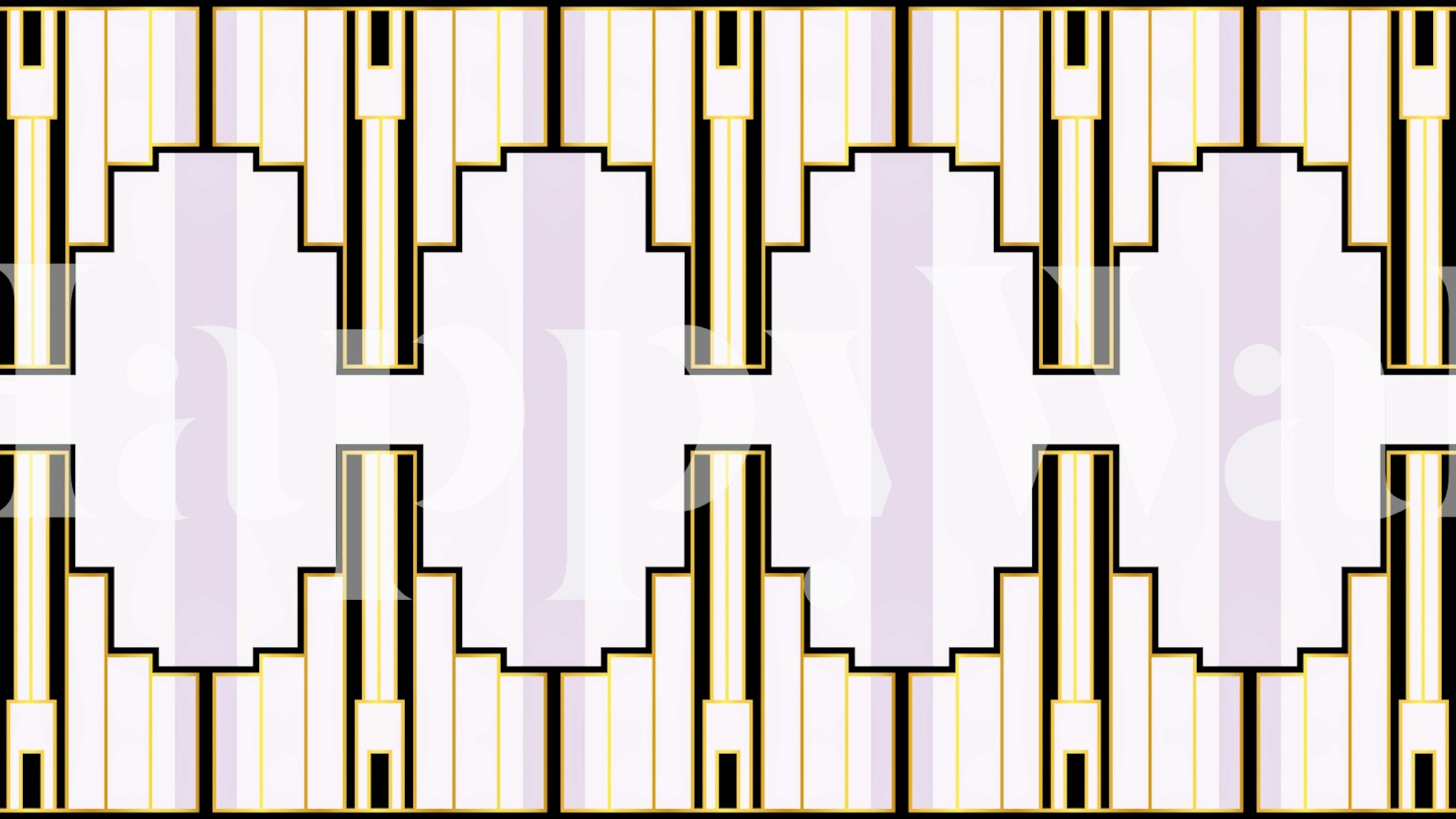 Σχέδιο ταπετσαρίας Soft Art Deco σε ένα δωμάτιο