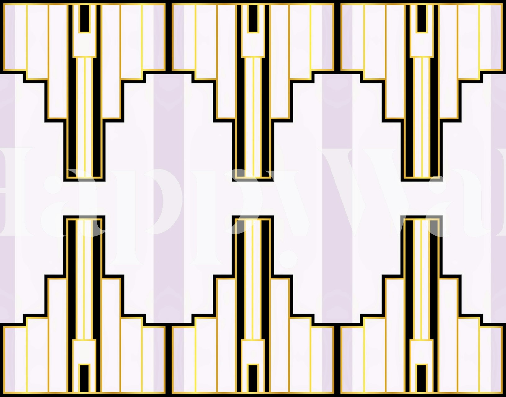 Soft Art Deco wallpaper design in a room