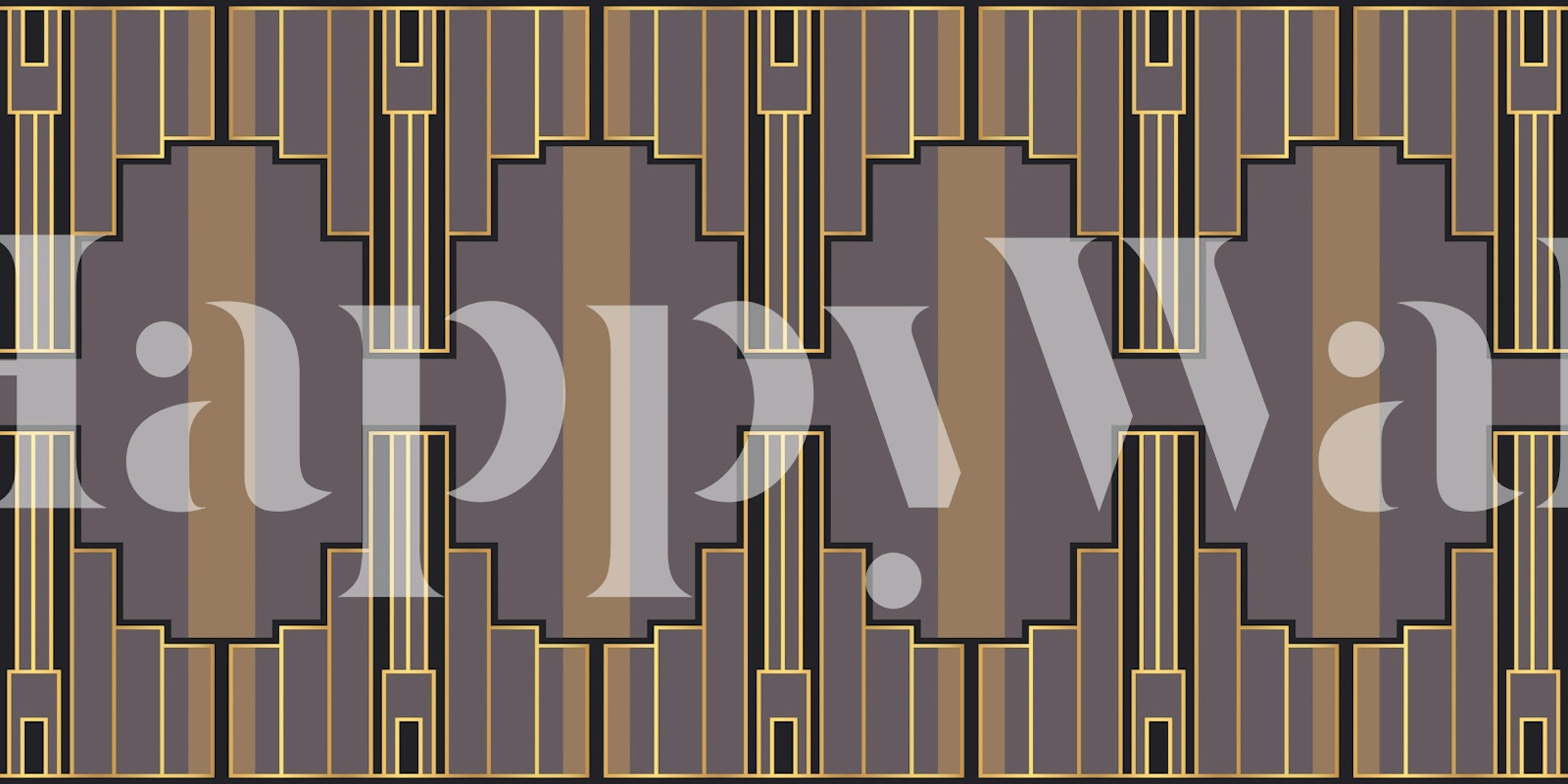 Art Deco Abstract wallpaper in a room setting