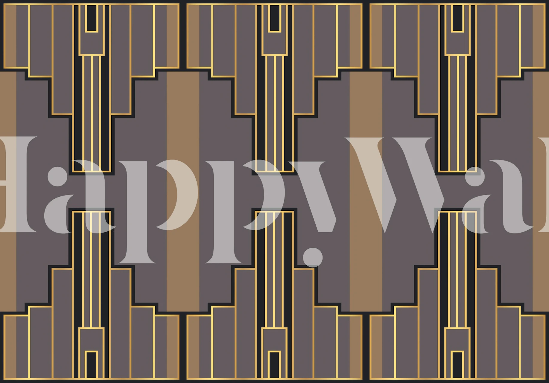 Art Deco Abstract wallpaper in a room setting