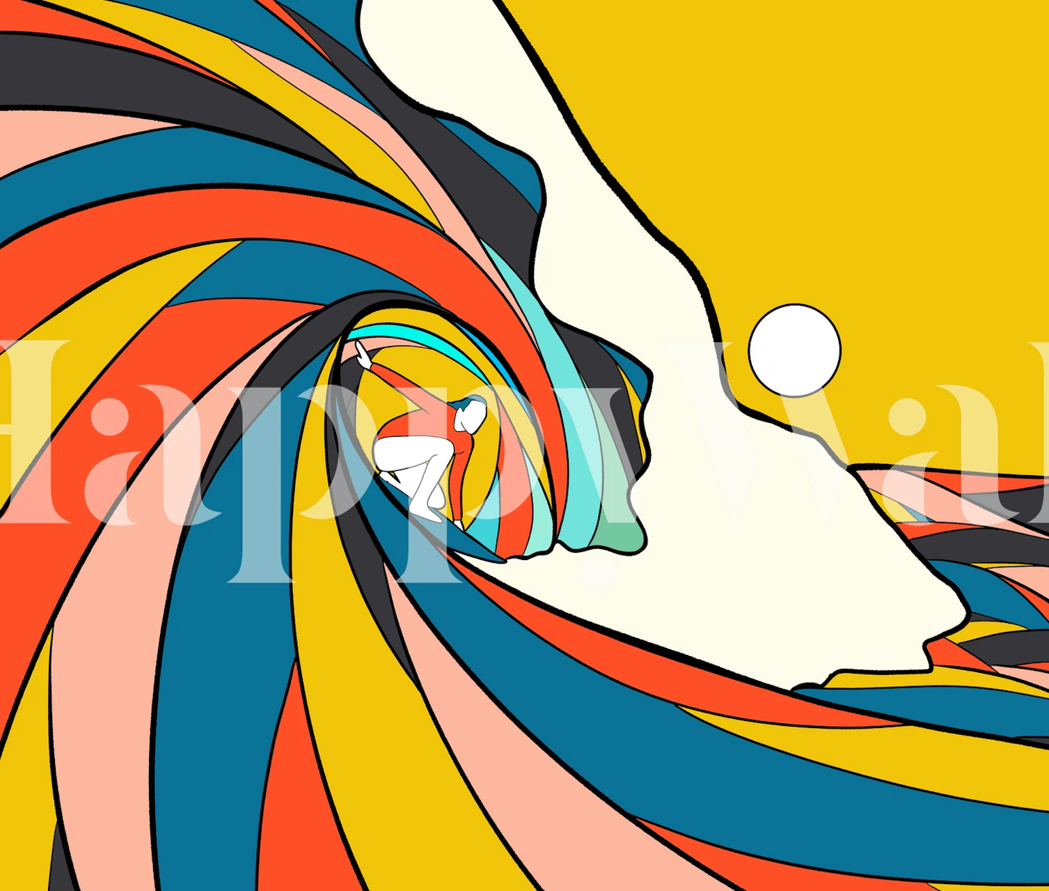 Surf the Waves wallpaper in a colorful design