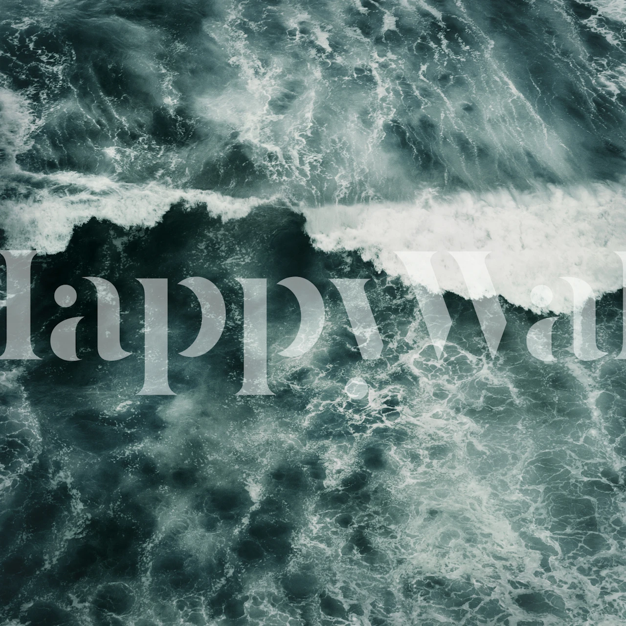 Aqua ocean wave wallpaper in dark and light shades with foam texture