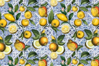 Mediterranean Lemon Tiles wallpaper
