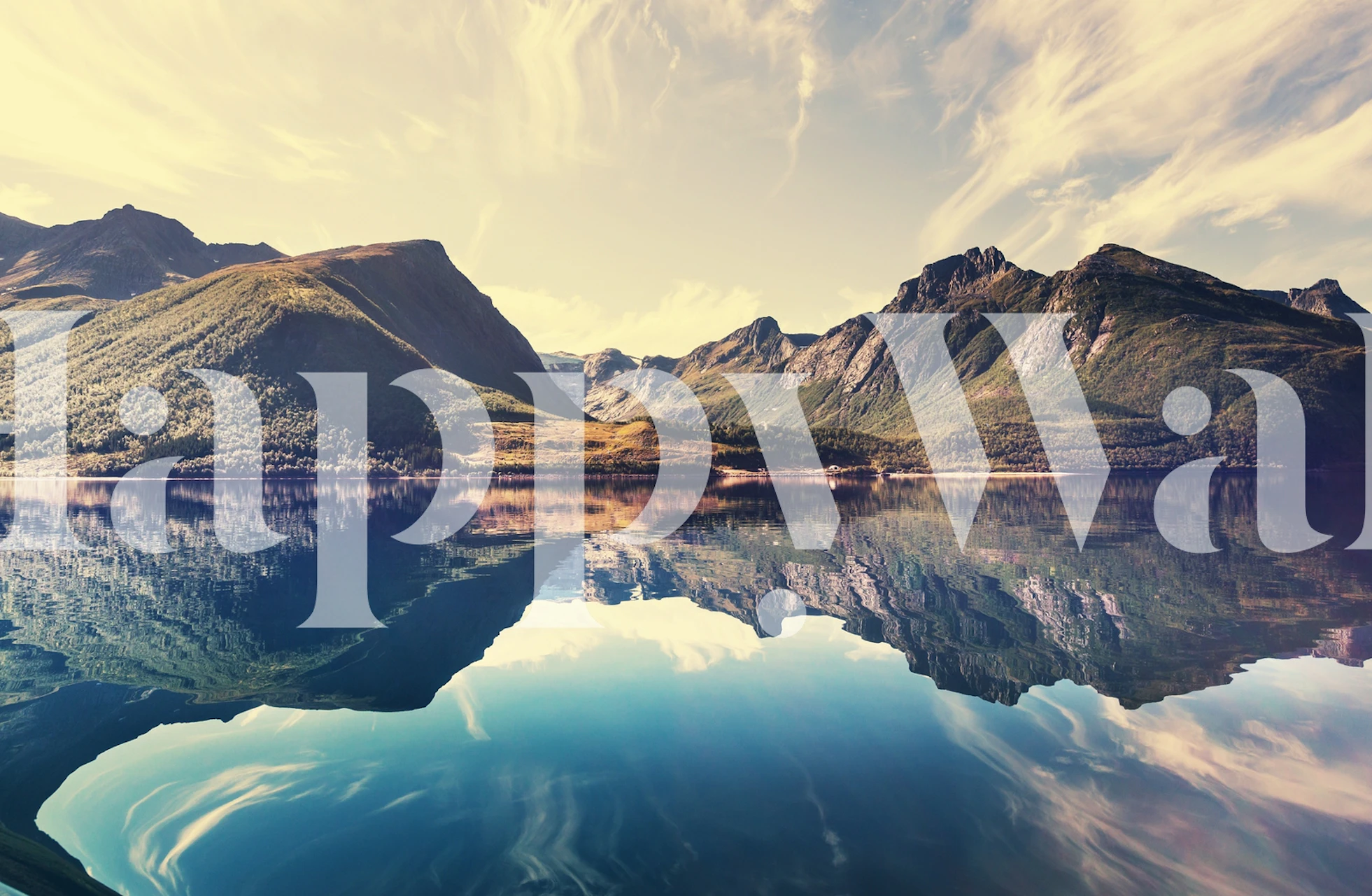 Norwegian landscape tapet i et rom