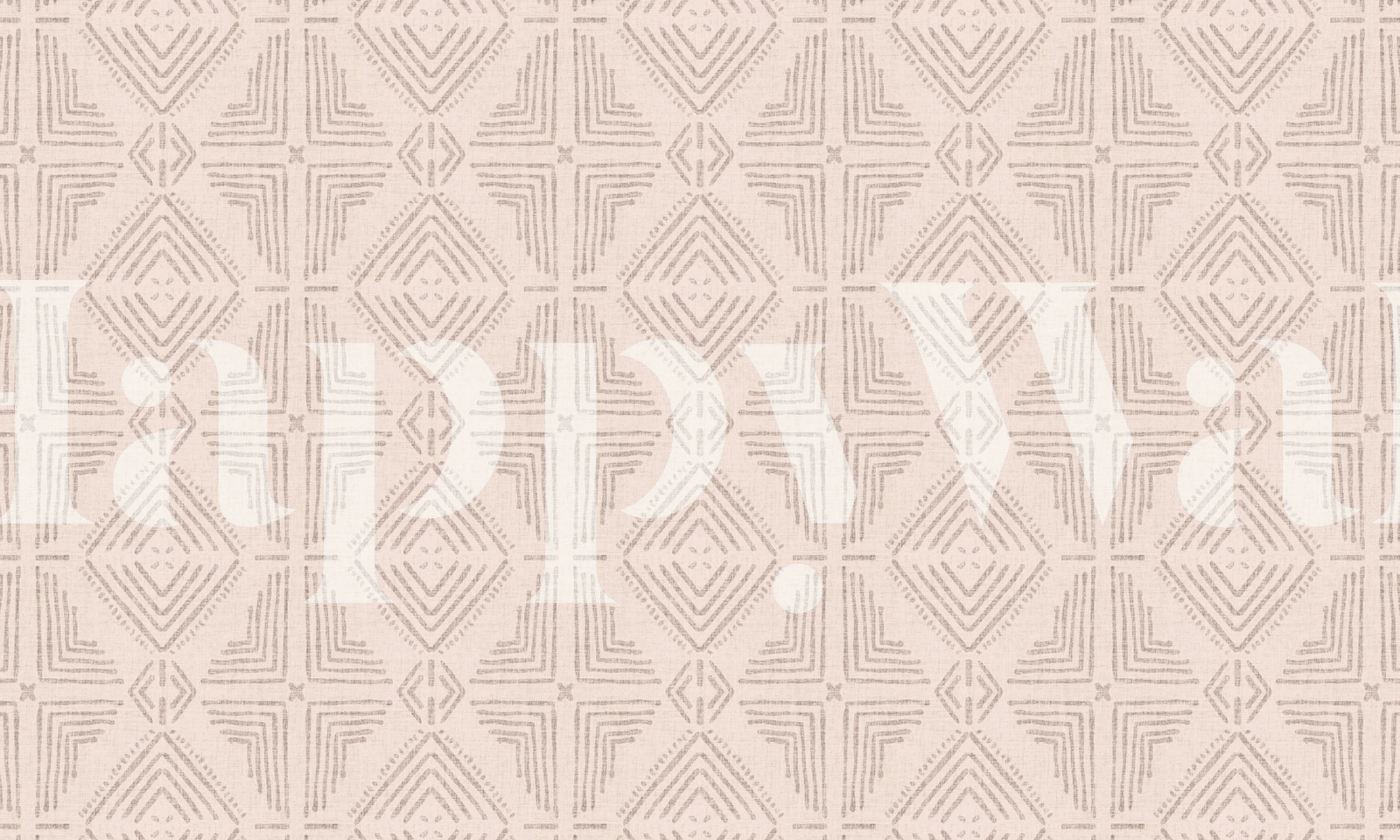 Nora Tile Wheat wallpaper in a room