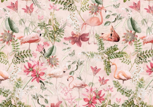 Vintage Blush Tropical Jungle