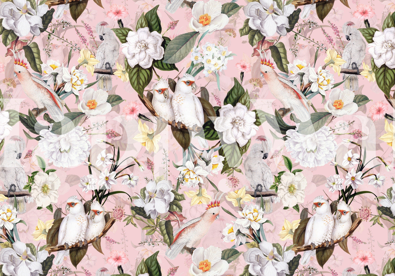 Blush Pink Vintage Jungle Wallpaper Happywall
