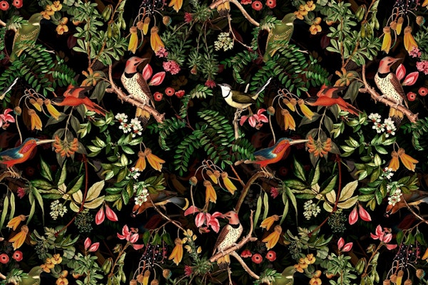 Vintage Night Birds Jungle