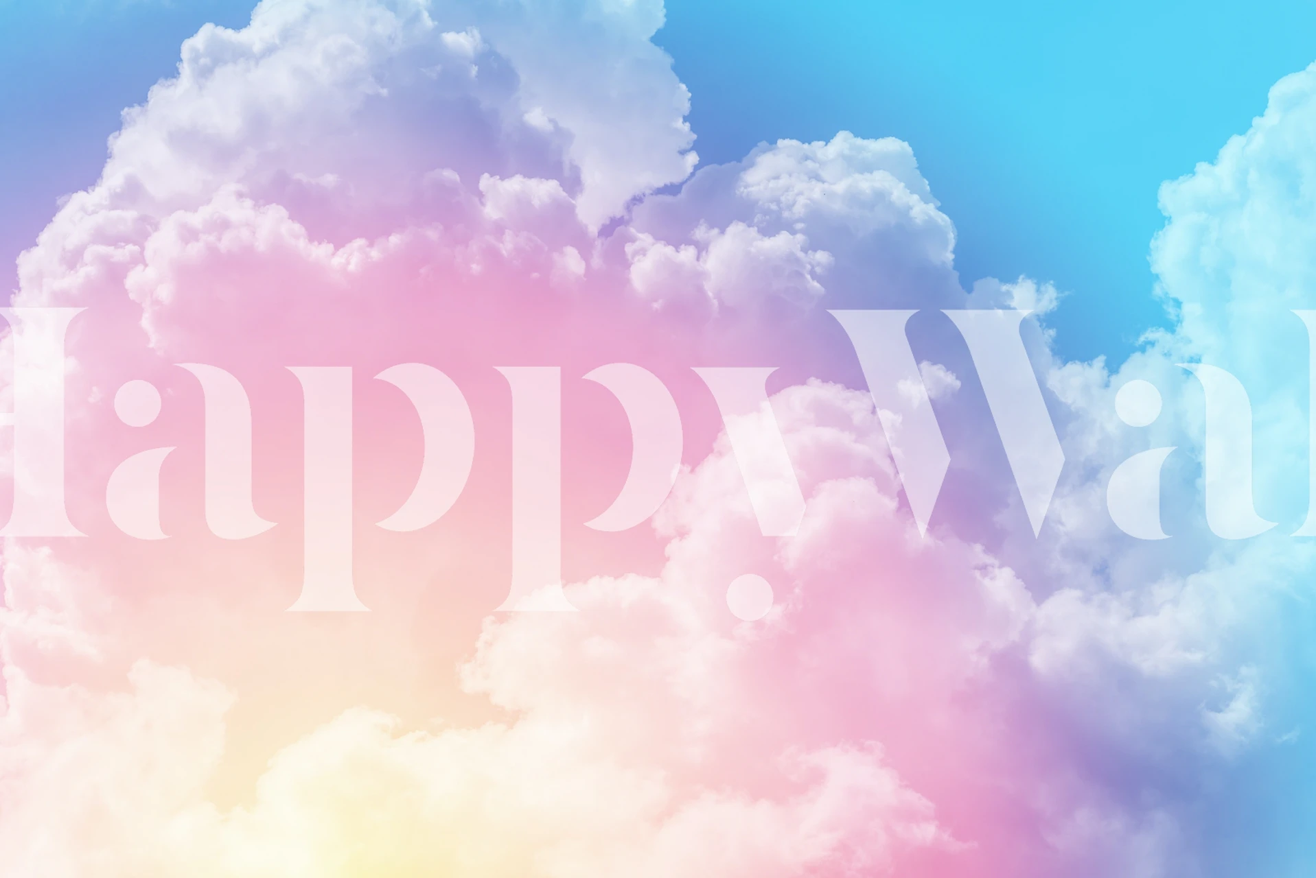 Pastel clouds in shades of pink and blue wallpaper