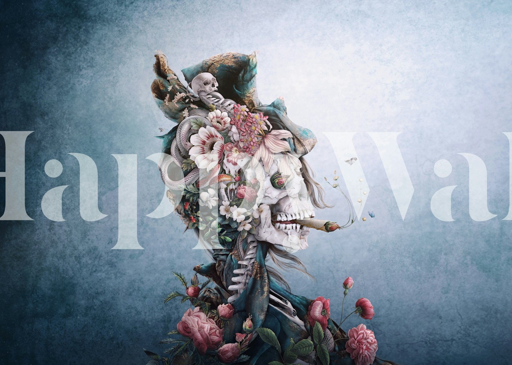 Floral Skull II Wallpaper | Happywall