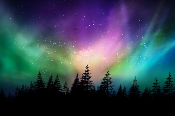 Colorful northern lights