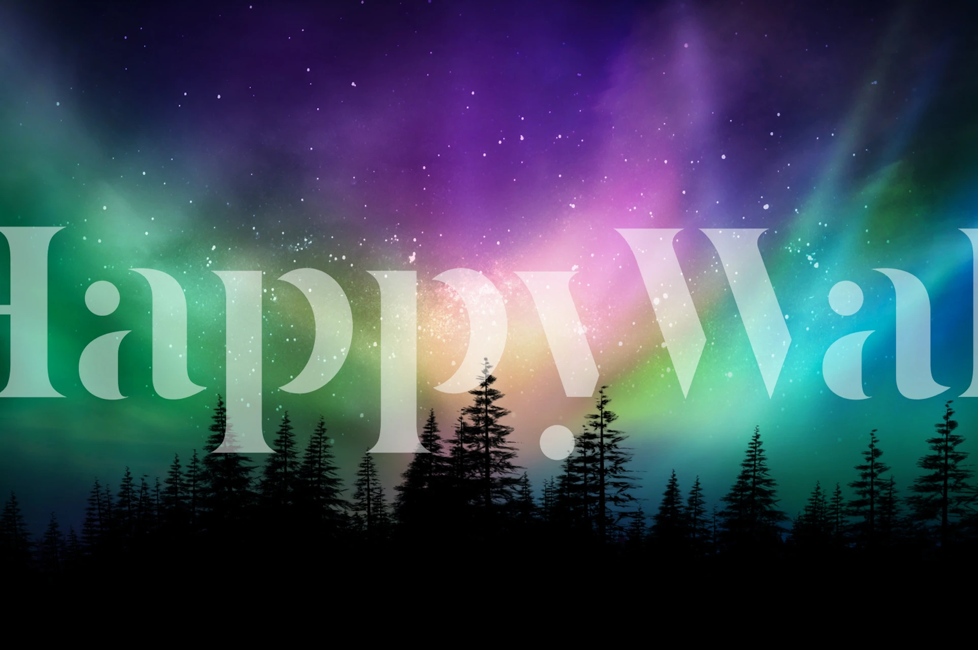 Colorful northern lights with green, purple, and blue hues wallpaper