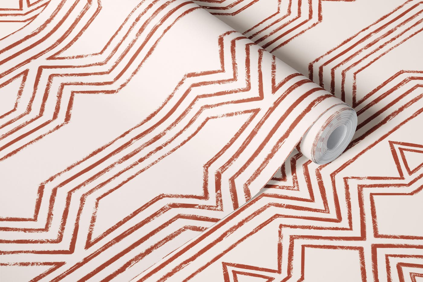 Norr Lines Terracotta wallpaper roll