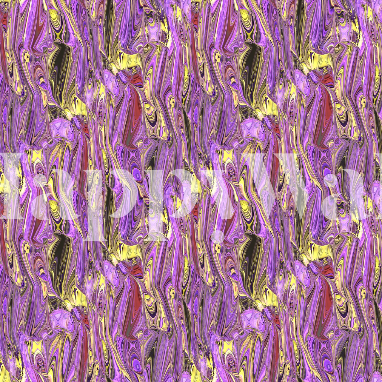 Swirling abstract pattern in pink, yellow, and purple tones wallpaper