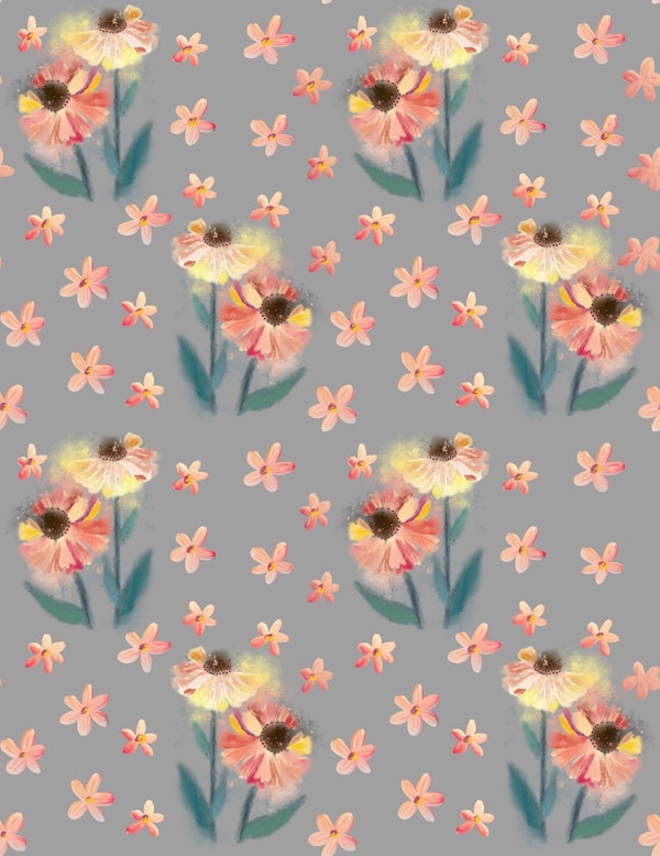 Painted Flowers wallpaper