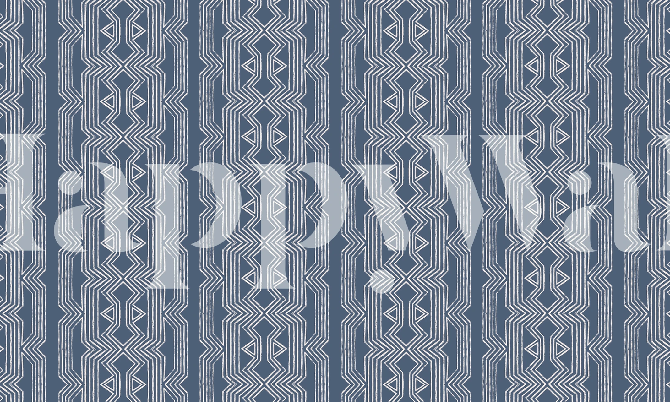 Norr Lines Cadet-tapet med geometrisk mønster i blåtoner