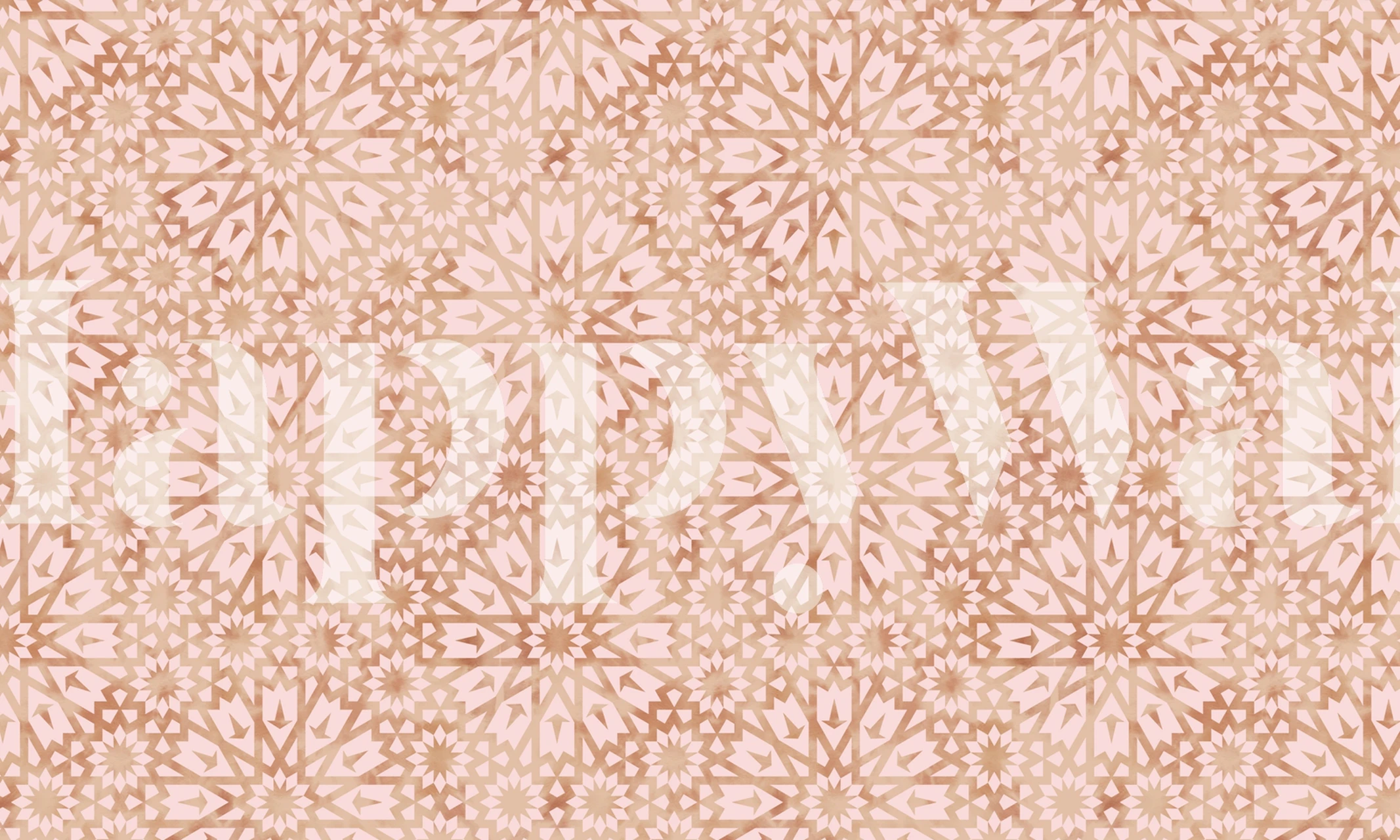 Geometric floral patterns in warm pink tones wallpaper