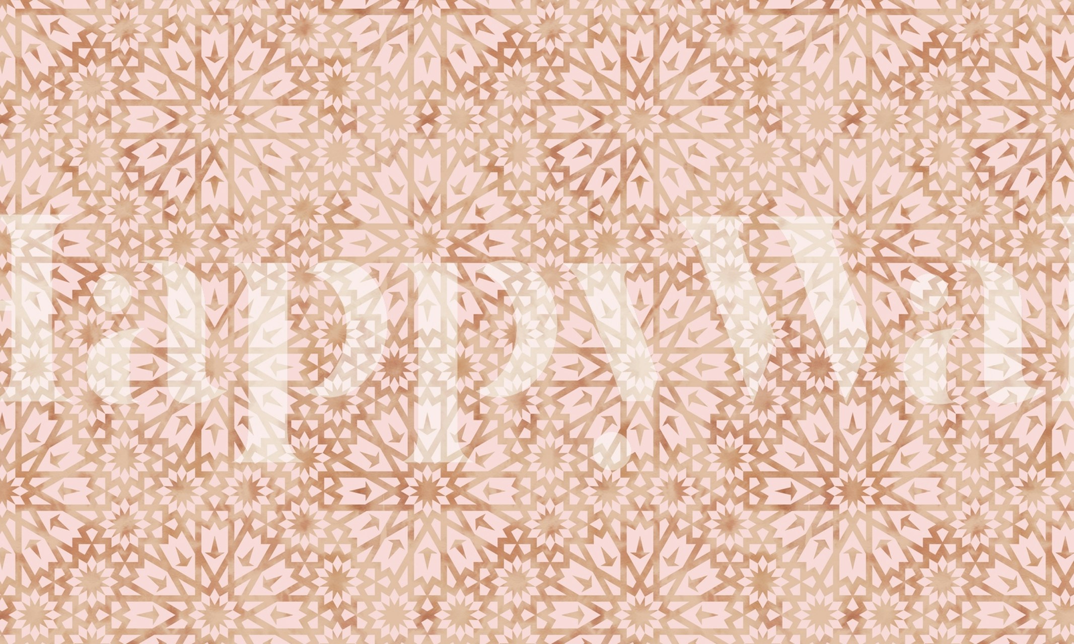 Carta da parati Tangier Tiles Warm Pink in una stanza