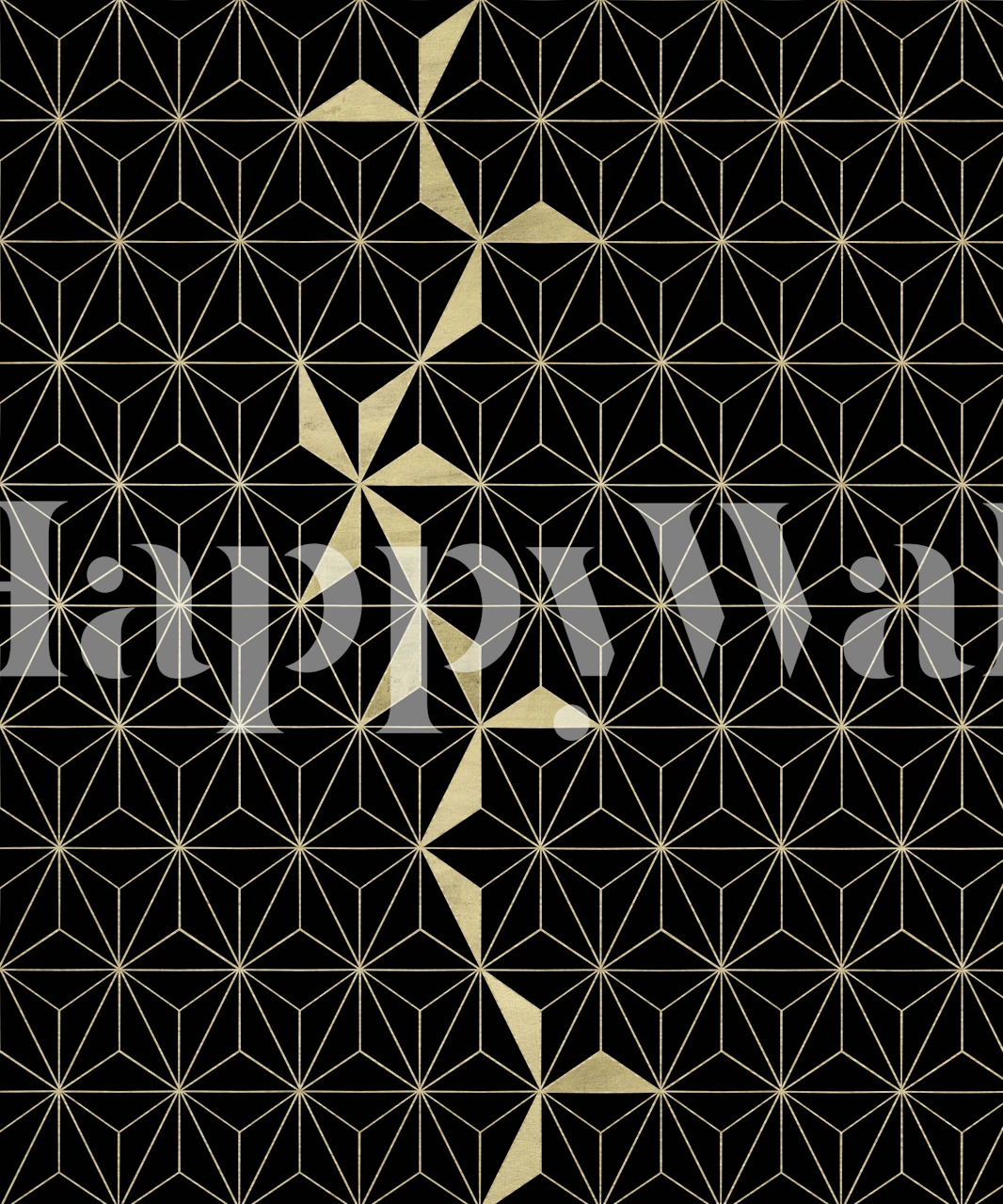 Gold Flower Geo Glam wallpaper design