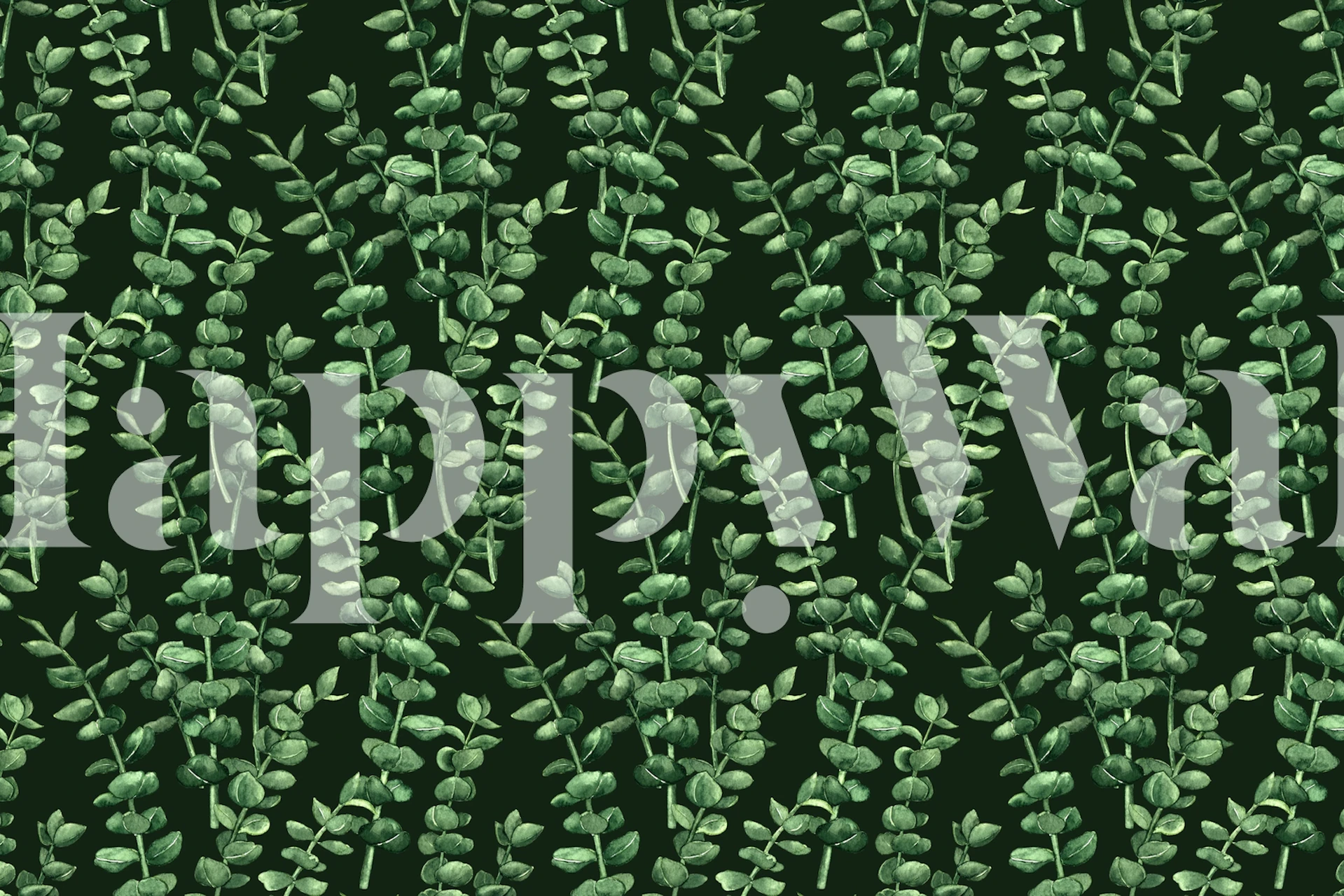 Eucalyptus leaves watercolor pattern wall mural