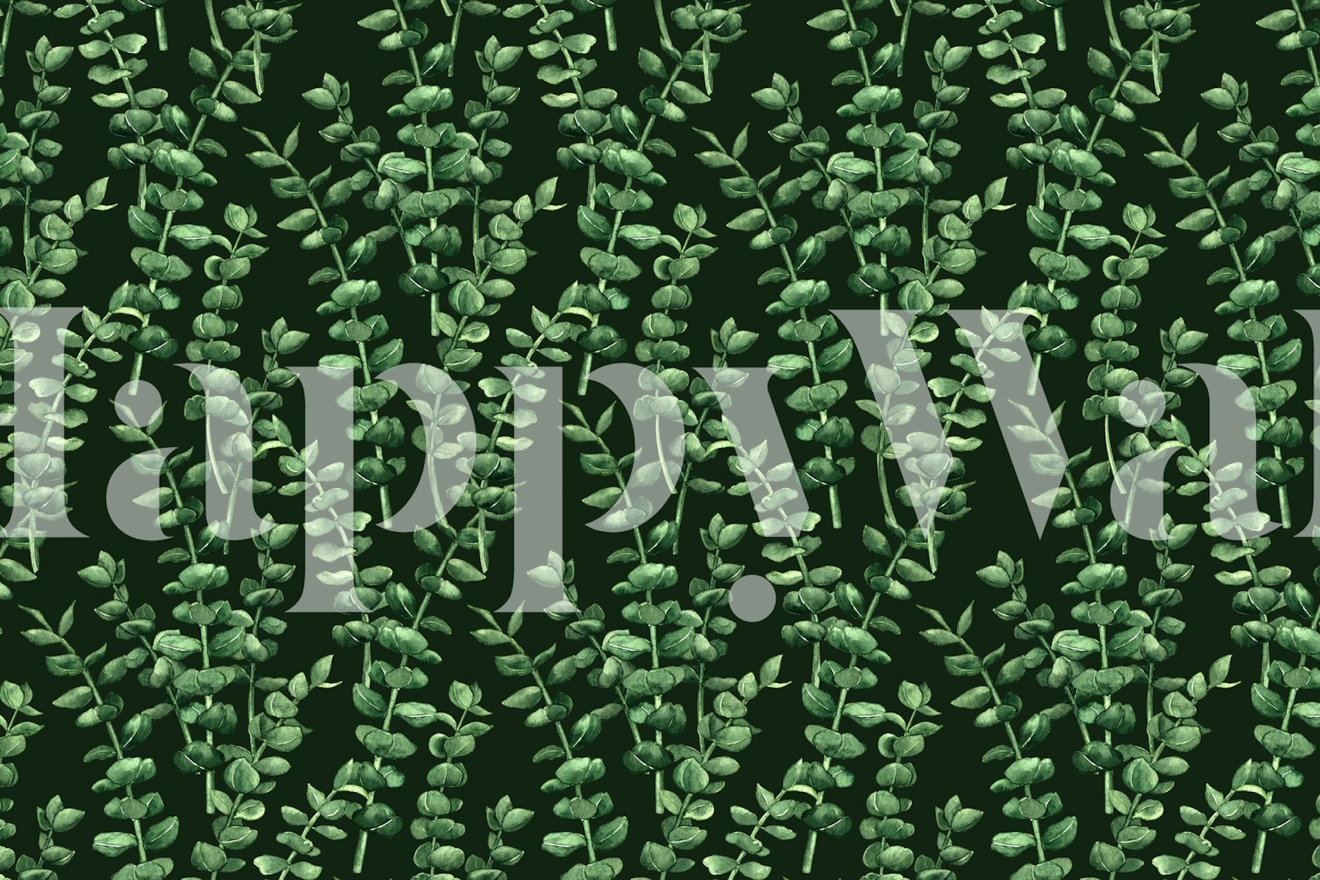 Eucalyptus leaves watercolor pattern wall mural