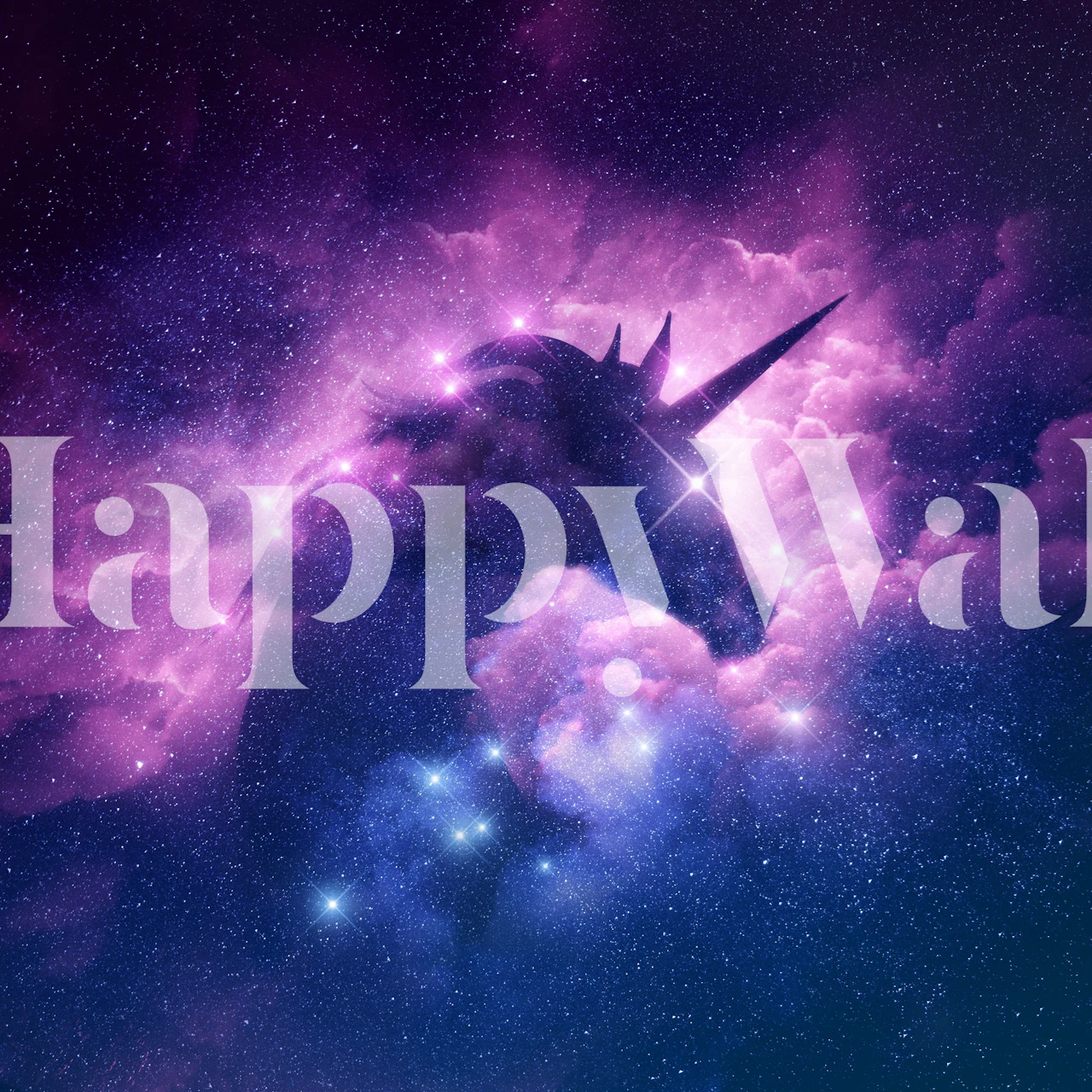 Enchanting Space Unicorn Wallpaper with starry background