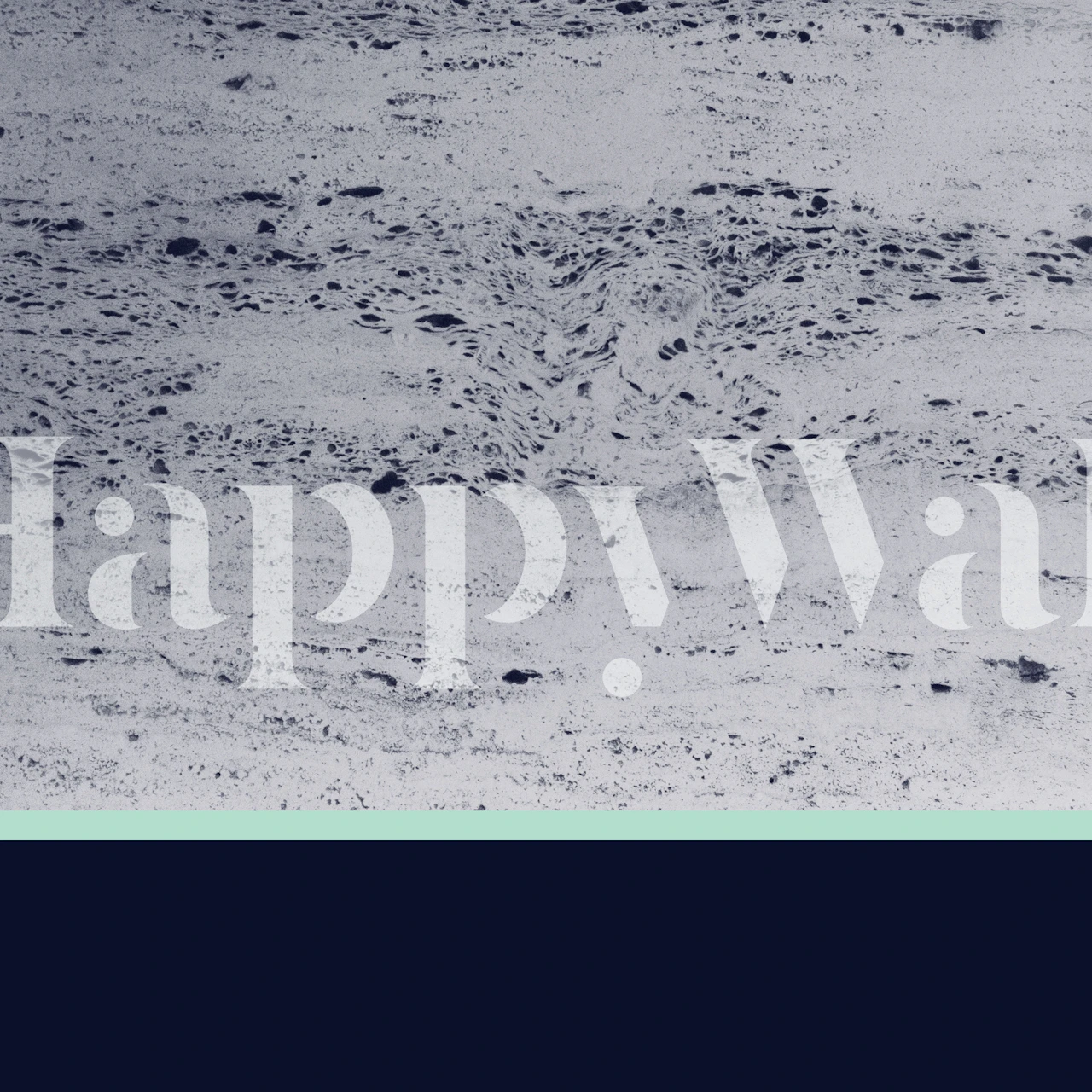 Textured navy and mint blue concrete wall mural