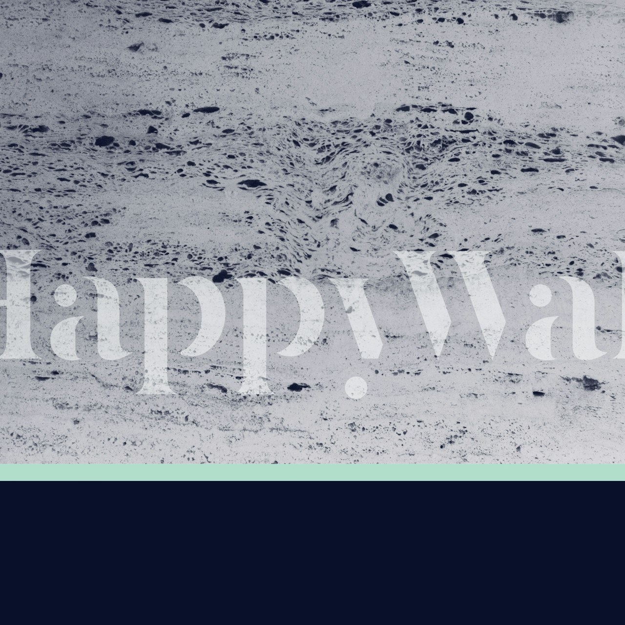 Textured navy and mint blue concrete wall mural