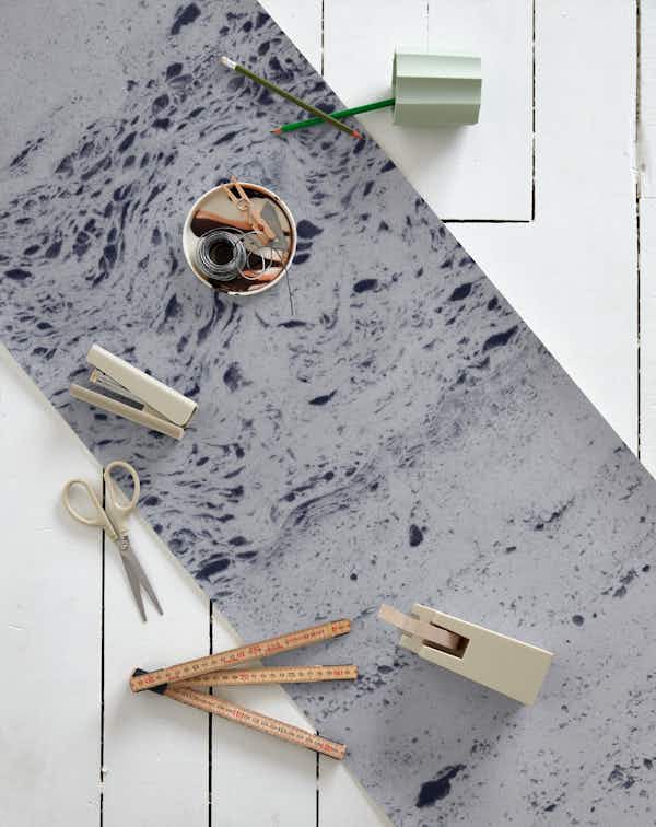Navy Blue Mint Blue Concrete 1 wallpaper roll